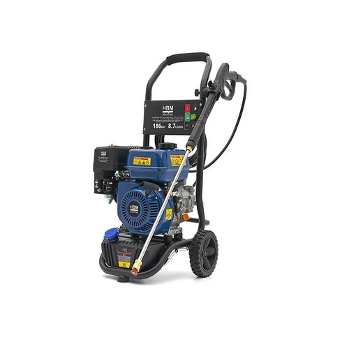 HBM Gasoline Pressure Washer 186 Bar 196cc New with Accessories