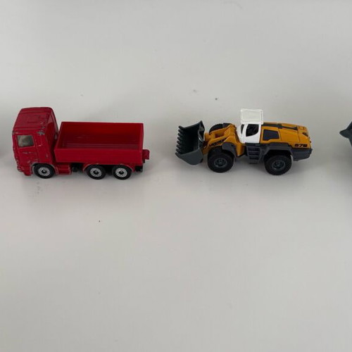 Siku 1:87 4 pieces like new, Scania truck, Liebherr 764, VW Golf