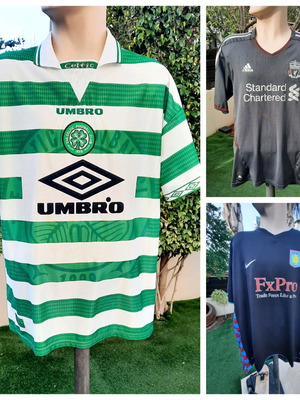 3 Φανέλες Celtic, Aston Villa, Liverpool σαν καινούργιες