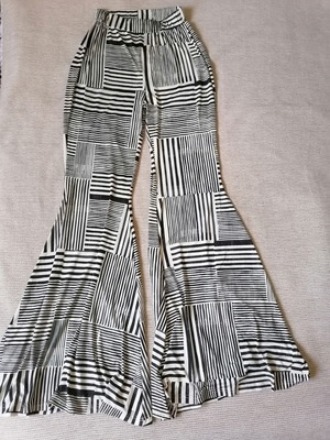 Dorina Savva flare pants M, elastic waist, stretch fabric