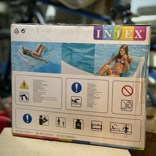 Inflatable chair beach mattress with drink holder new