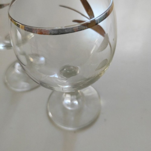 Crystal wine glasses new, set of 2 with gold from 1990