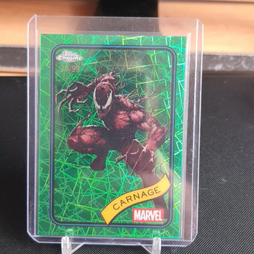 Topps Chrome Marvel 2025 Carnage Green Laser card like new