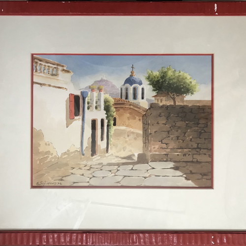 Painting by K. Sofianopoulos used, watercolor on cardboard 30x40
