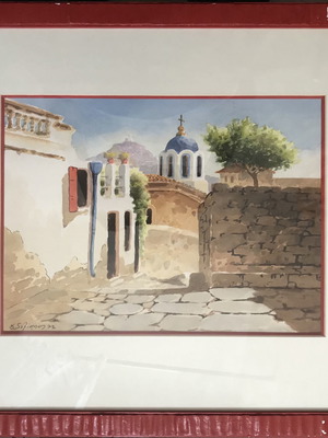 Πίνακας Κ. Σοφιανόπουλος μεταχειρισμένος, ακουαρέλα σε χαρτόνι 30x40