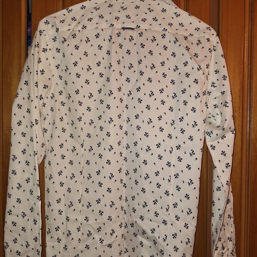 Beneto Maretti dress shirt, white and blue, size L