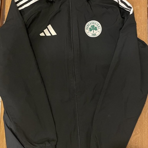 Adidas Panathinaikos men's windbreaker jacket used, black, size L