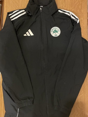 Adidas Panathinaikos men's windbreaker jacket used, black, size L