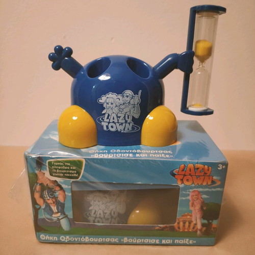 Lazy Town toothbrush holder new with hourglass