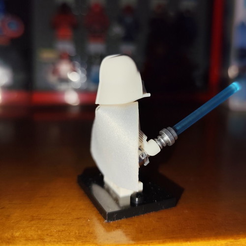 Jedi Vader φιγούρα σαν καινούργια με βάση, λευκή κάπα, μπλε lightsaber