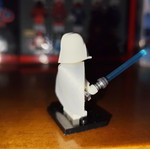 Jedi Vader φιγούρα σαν καινούργια με βάση, λευκή κάπα, μπλε lightsaber