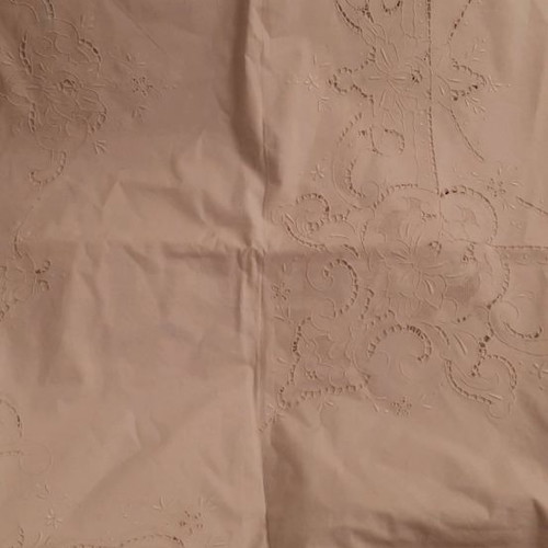 White tablecloth set with 12 napkins new with cutwork embroidery