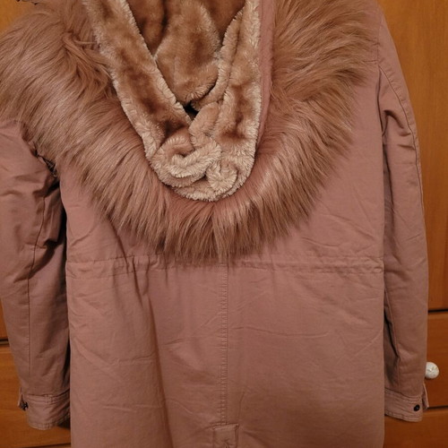 Jacket with fur lining like new, pink, size XL