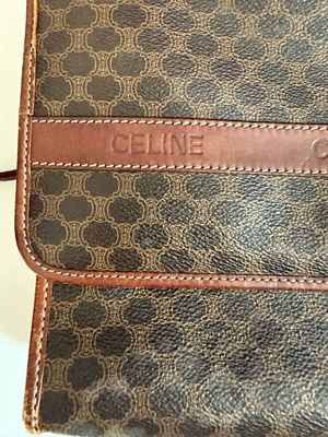 Celine vintage handbag used brown with strap