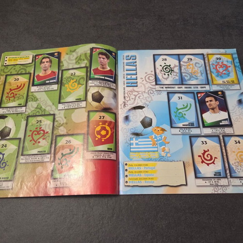 Euro 2004 Panini Sticker Album used, 90 of 334 stickers completed