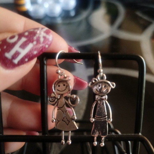 Retro hanging earrings silver new
