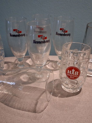 Beer glasses used, set of 8 pieces