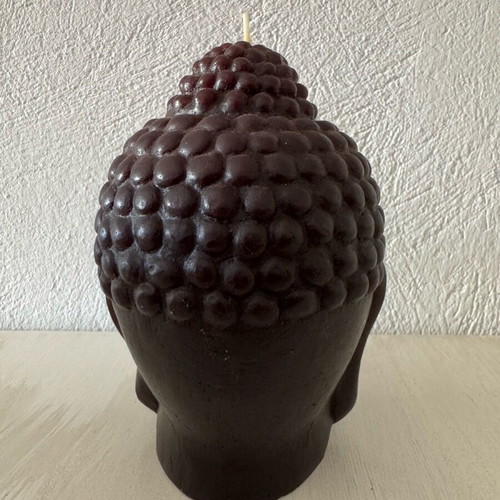 Decorative Buddha Head Candle 3D like new, black paraffin