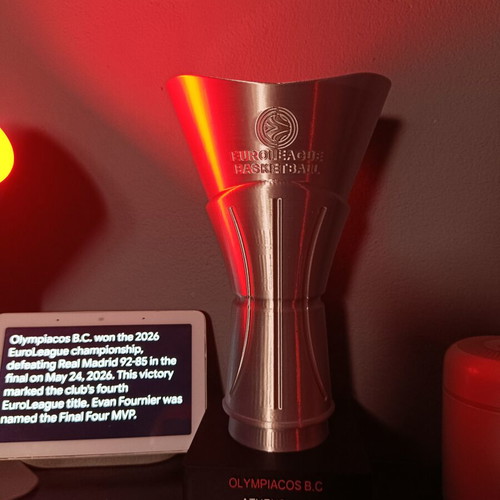 Olympiacos Euroleague trophy new, 27cm, 3D printed official replica
