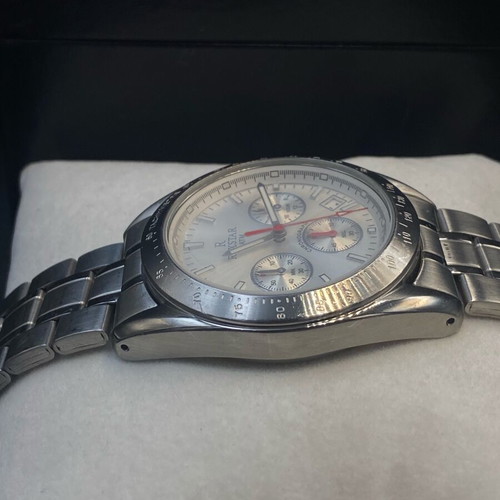Rexstar chronograph watch 41mm like new, silver and red