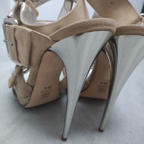 Di Beatrice beige leather platform sandals size 36.5