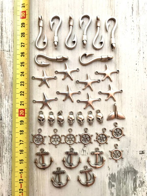 Silver metal elements pack of 36 pieces