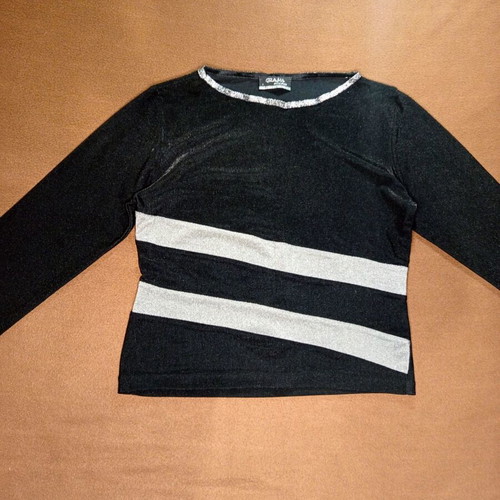 Black blouse with silver details used, size Medium