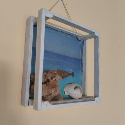 Handmade wall decor with sea theme like new