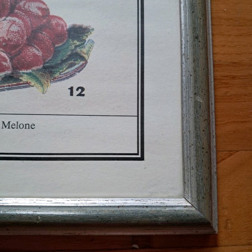 Picture in wooden frame with glass 49x73, like new, decorative fruit painting