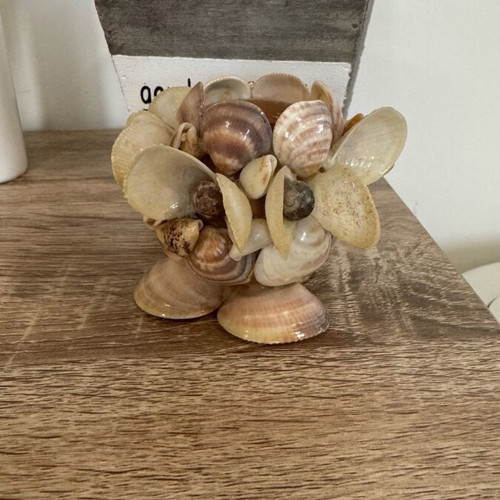 Candlestick made of shells like new, handmade