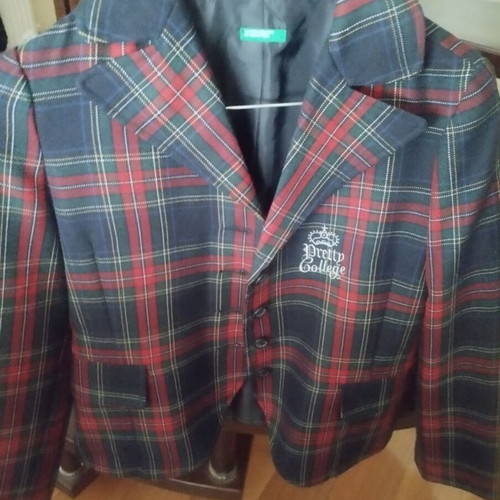 Benetton plaid jacket like new, girls' size 158 cm