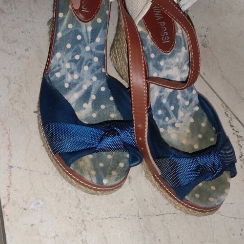 Platform shoes size 38 blue and brown