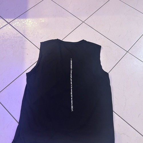 Manfinity Black Graphic Tank Top, Size M