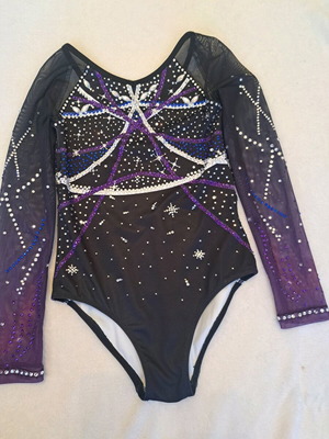 Rhythmic gymnastics leotard new with lots of sparkle, size 128 cm
