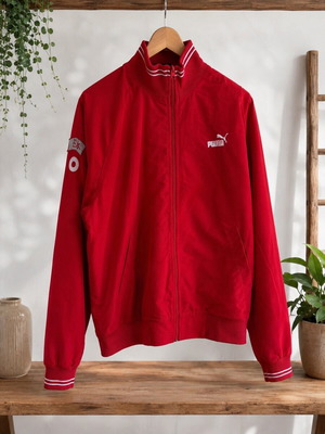 Puma vintage track jacket like new, red, medium size