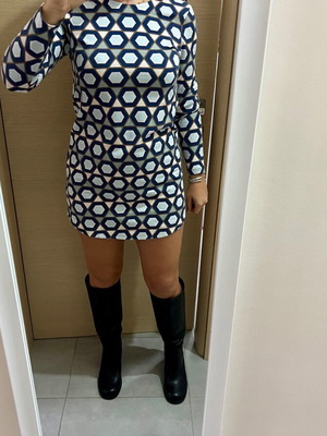 H&M mini dress geometric, size XS, like new, multicolor