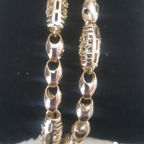 Men's necklace 55 cm new, gold-colored