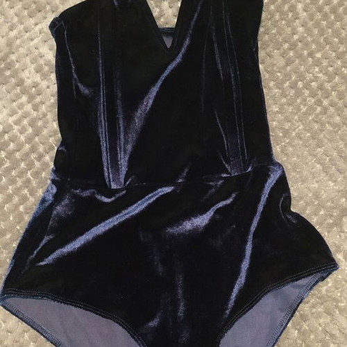 Velvet bodysuit new dark blue
