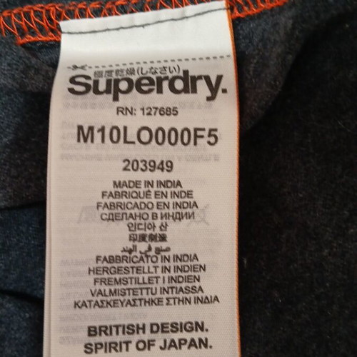 Superdry men's t-shirt used, gray, size L