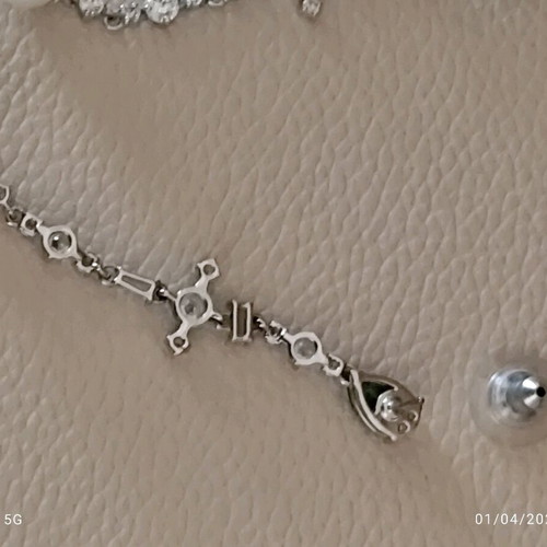 Swarovski long earrings from Rhodium Plated Perfection collection like new