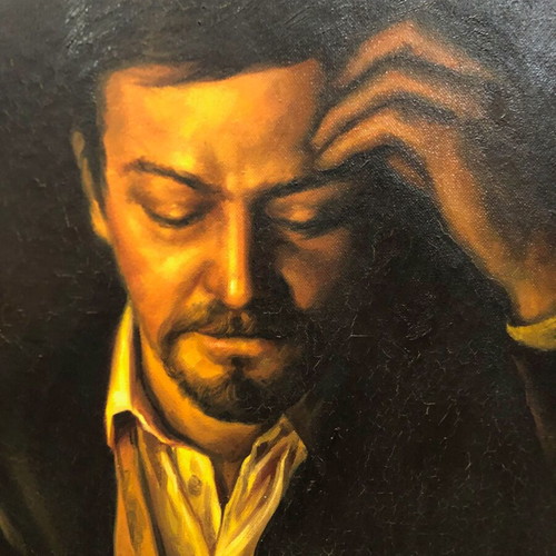 Fotis Kotsinas oil painting on canvas used, framed 85x115 cm