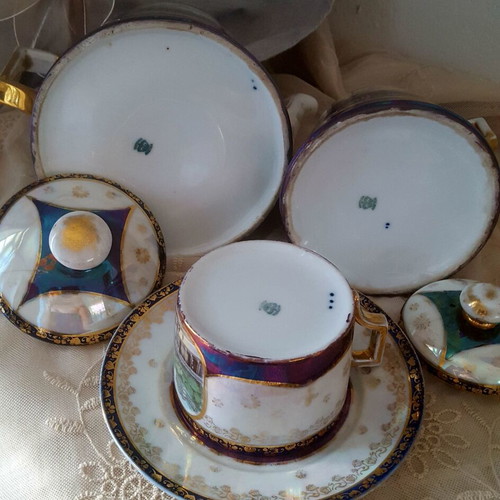 Victoria Carlsbad Austria 1904-1918 porcelain set of 4 parts used
