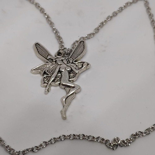 Fairy Pendant Necklace like new, stainless steel