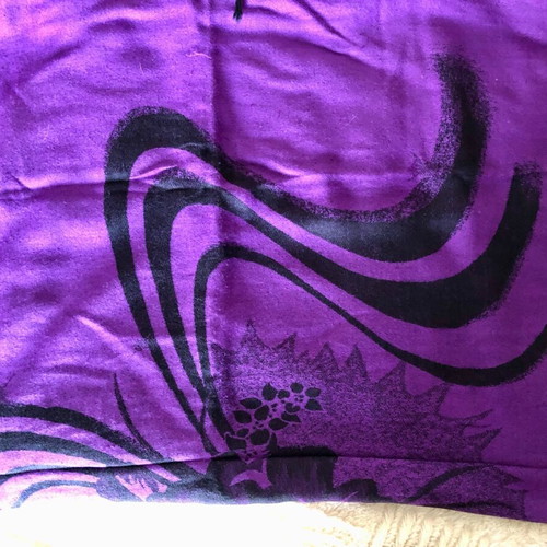 Pashmina purple with flower like new, 70% pashmina 30% silk