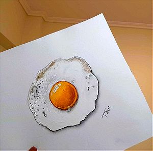 Λαχταριστό σχέδιο Egg, μολύβι και ακρυλικό