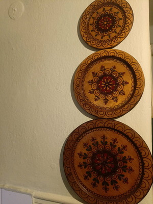 Vintage wooden discs used from 70s-80s decade