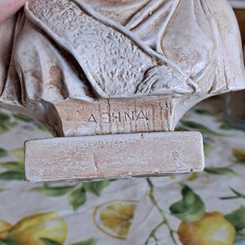 Athena Statue handmade gypsum with kasia finish, new