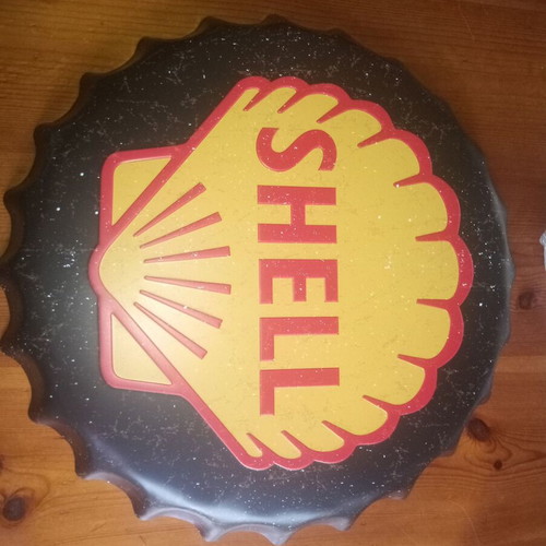 Shell metal beer cap new, hanging decorative 40 cm