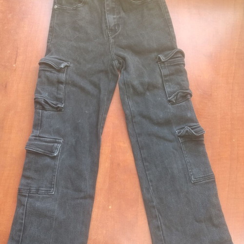 Jeans pants used with many pockets, black, size 140 cm