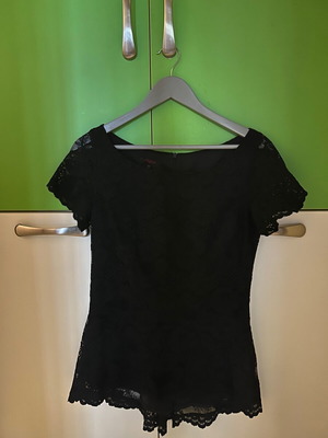 Lucifair black blouse with lace size 48 like new